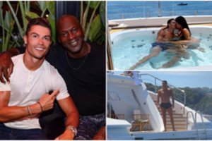 C. Ronaldo atostogos – vakarėlis su M. Jordanu, karštas bučinys ir prabangios jachtos