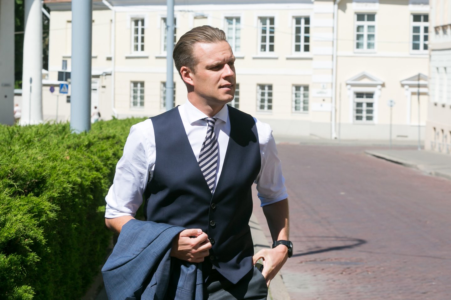 „Yra gauti net trys skundai dėl Seimo nario sisteminio veikimo prieš kitus partijos kolegas“, – sakė G.Landsbergis.<br>T.Bauro nuotr.