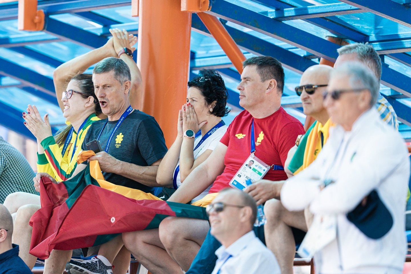 Lietuvos sportininkų palaikymo grupė Minske<br> V.Dranginio nuotr.