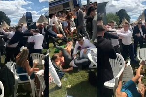 Karališkas Askoto žirgų lenktynes sutrikdė muštynės: nuo smūgių krito ponios, futbolininkui riesta