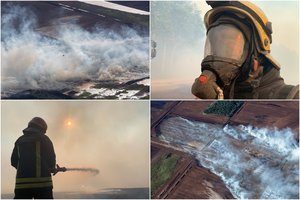 Durpyno gaisras Šilutės rajone lokalizuotas, sraigtasparniai nebenaudojami