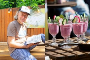 Vidurdienį Vilniuje festivalio „Bliuzo naktys“ atlikėjai gaivinosi ekologiniais šaltibarščių kokteiliais