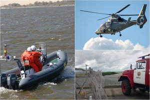 Tragedija Kuršių mariose: iš apvirtusio kurėno pasieniečiai išgelbėjo du žmones, kapitonas dingo