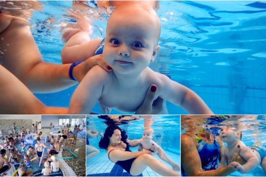 Vaizdai, nuo kurių sunku atitraukti akis: pajūrį sužavėjo vandenyje nardantys kūdikiai