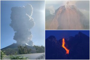 Italijoje išsiveržė ugnikalnis: turistai gelbėdamiesi puolė į jūrą, vienas vyras žuvo