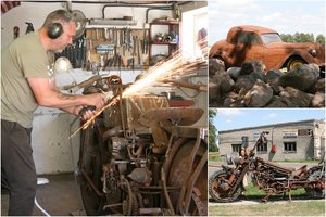 Vilkaviškiečio rankoje atgyja metalo laužas – keisčiausi daiktai virsta trokštamais meno kūriniais