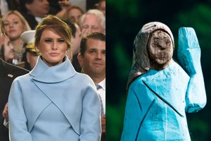 Slovėnijoje atidengta Melanios Trump statula sulaukė prieštaringų vertinimų