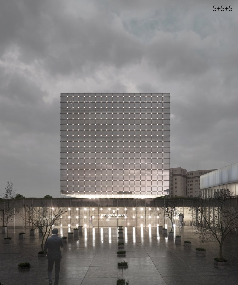Lietuvos banko pastatų komplekso Žirmūnų gatvėje projekto konkursą laimėjo „Cloud architektai.“​<br>vizualizacija