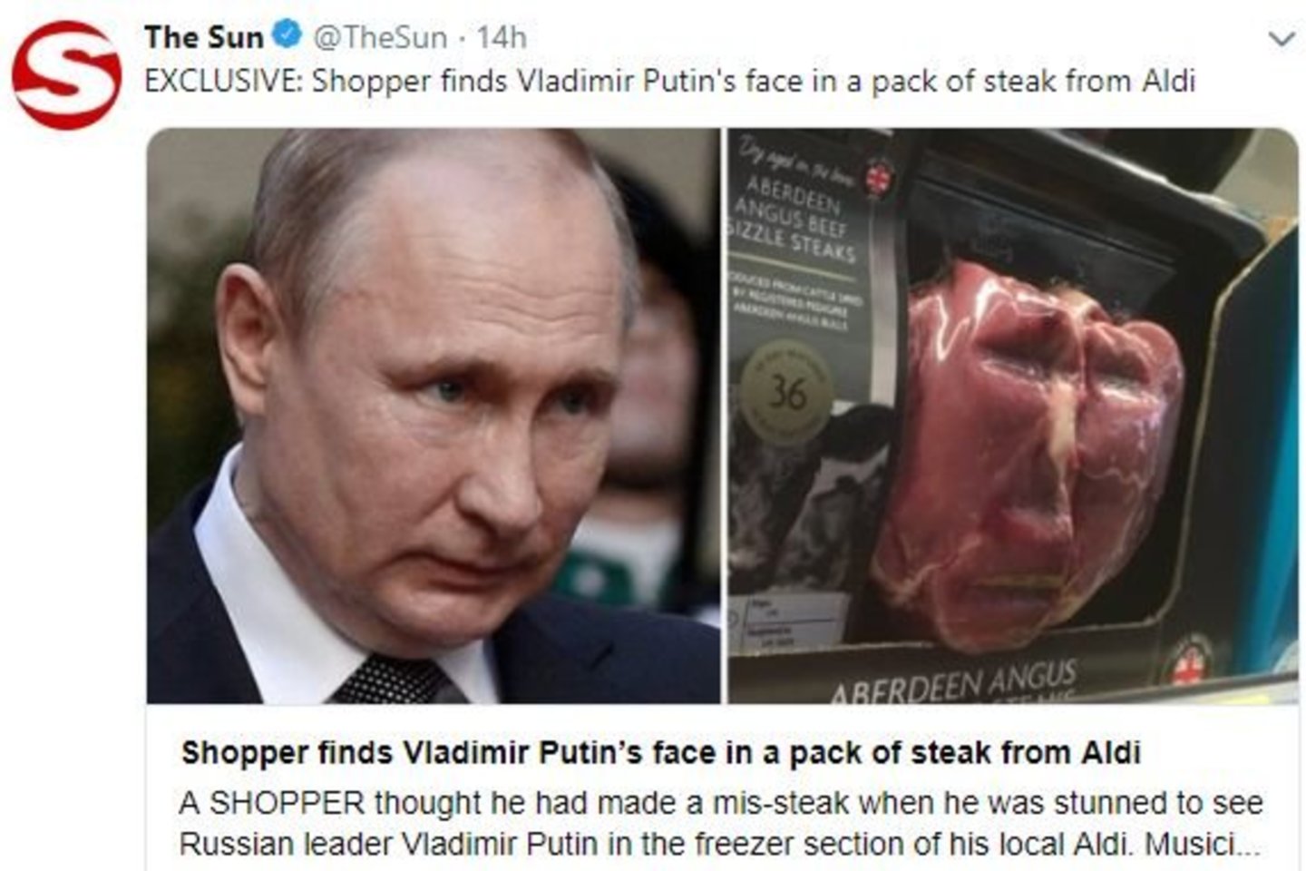  V.Putino veidą pirkėjui priminė vakuumuotas jautienos kepsnys.