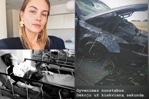 Manekenė Julija Steponavičiūtė pateko į siaubingą avariją: gyva liko per plauką