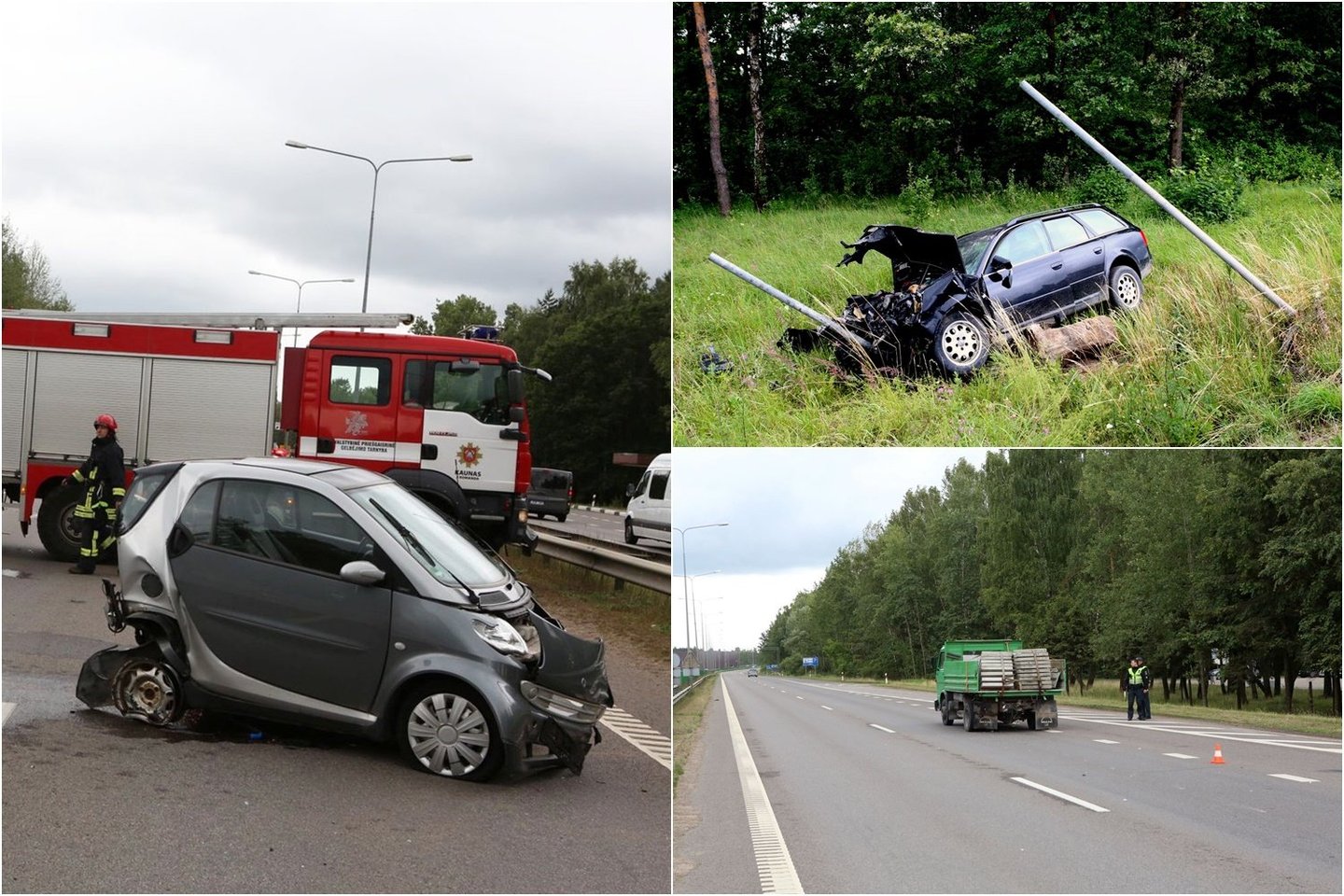 Kaune susidūrė trys automobiliai, yra nukentėjusių.