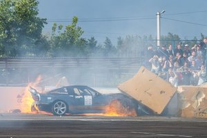 Ukrainoje vykusiose varžybose G. Levicko automobilis paskendo liepsnose: komanda prašo pagalbos