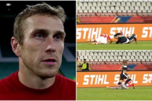 Brutalus poelgis: V. Slavickui sulaužyti abu blauzdos kaulai – varžovas pravirko