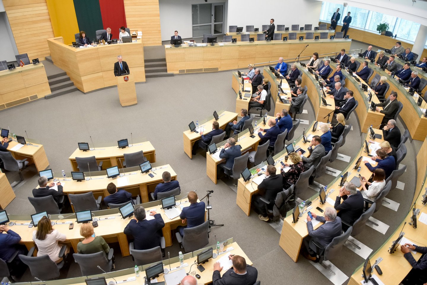 Prezidentas Gitanas Nausėda ketvirtadienį Seimui pateikė Sauliaus Skvernelio kandidatūrą toliau eiti premjero pareigas.<br>D.Umbraso nuotr.