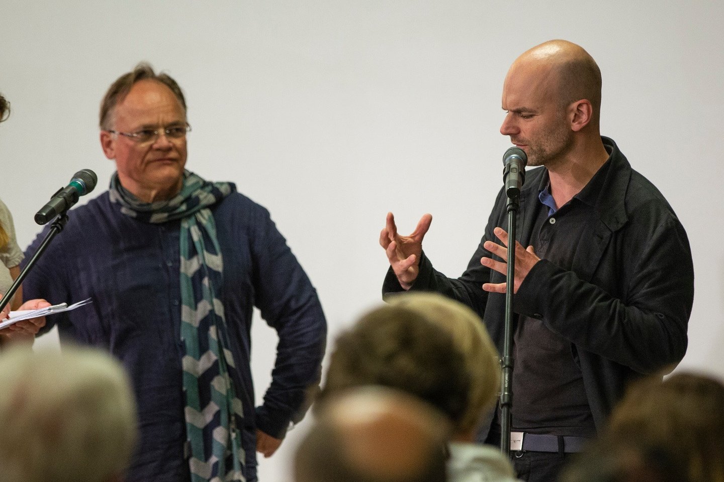  Th.Stuberis (dešinėje) ir Goethe's instituto Vilniuje vadovas D.Gericke.<br> Organizatorių nuotr.