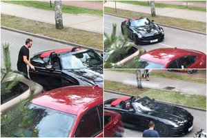 Pajūryje Jonas Valančiūnas užfiksuotas neįprastu valstybiniu numeriu paženklintame automobilyje