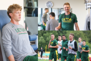 Pirmoji rinktinės treniruotė – veteranų pamokos naujokams ir vietinių dėmesys