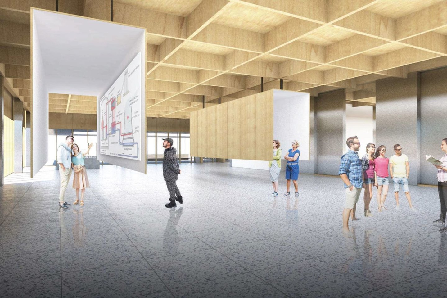 Ignalinos atominės elektrinės naujo pastato statybos projektinių pasiūlymų parengimo konkurse išrinktas nugalėtojas – viešosios įstaigos „Studijos 501“ projektas „Kontaktas“.<br>vizual.