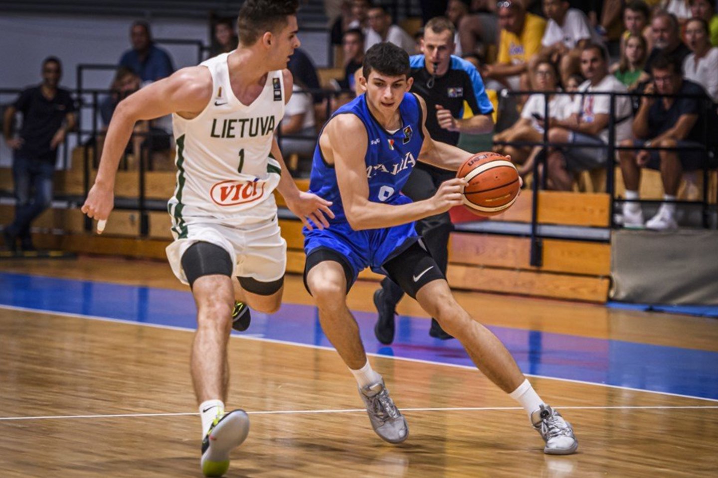  Lietuvos aštuoniolikmečių krepšinio rinktinė nesugebėjo įveikti Italijos: Dovydas Rimkus<br>FIBA.com nuotr.