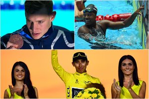 Pasaulio sporto savaitė: JAV plaukikų viešpatavimas ir Kolumbijos dviratininko triumfas