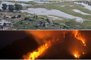 Dvi ekologinės katastrofos vienu metu: neatslūgus potvyniams liepsnoja milijonai hektarų miško