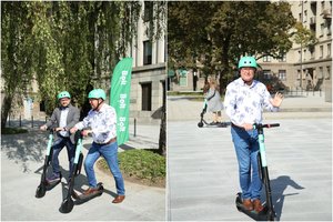 „Bolt“ pristatė elektrinių paspirtukų paslaugą Kaune: pirmasis išbandė V. Matijošaitis