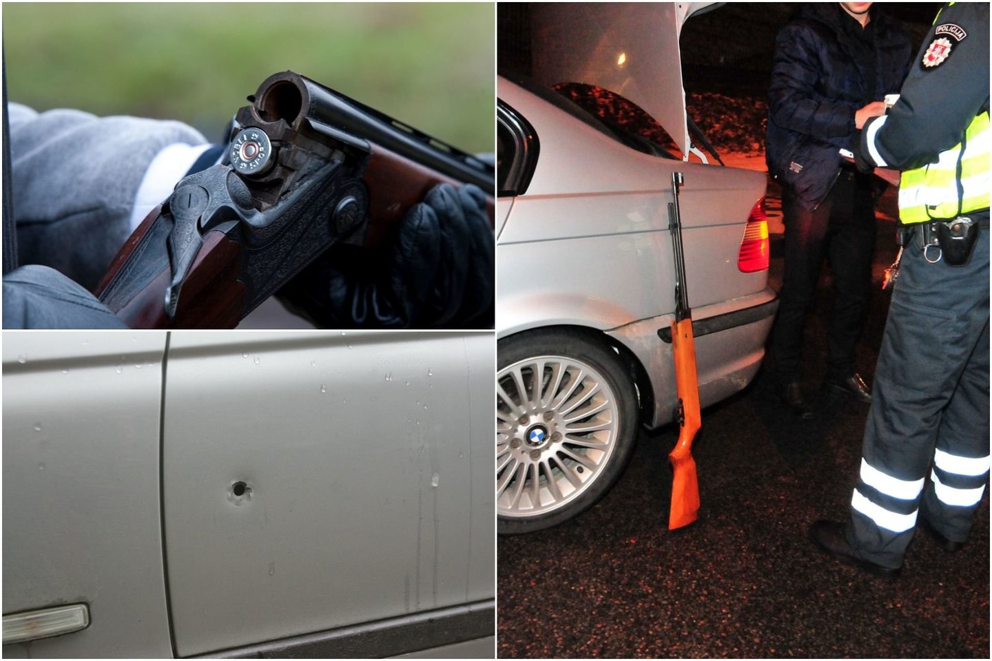  Kaišiadorių rajone medžiotojas ėmė šaudyti į pravažiuojantį BMW. Išaiškėjo, jog pavojingą išpuolį surengė buvęs Pravieniškių kolonijos pareigūnas. <br> Lrytas.lt koliažas.
