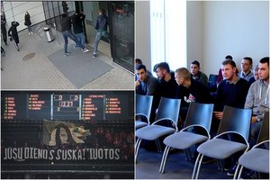 Solidžių profesijų „Ryto“ sirgaliai „Žalgirio“ gerbėjams surengė „kaukių balių“: daužė slėpdami veidus