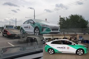 Pajūrio policija paskelbė, kokia įranga aprūpintas pirmasis pareigūnų elektromobilis