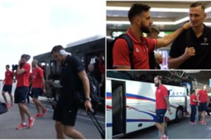 Lietuvos rinktinė į Kauną grįžo ne viena – lėktuve kompaniją palaikė ir varžovai serbai