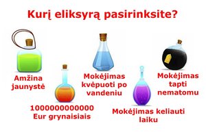Kurį eliksyrą pasirinktumėte? Tai atskleidžia tiesą apie jus