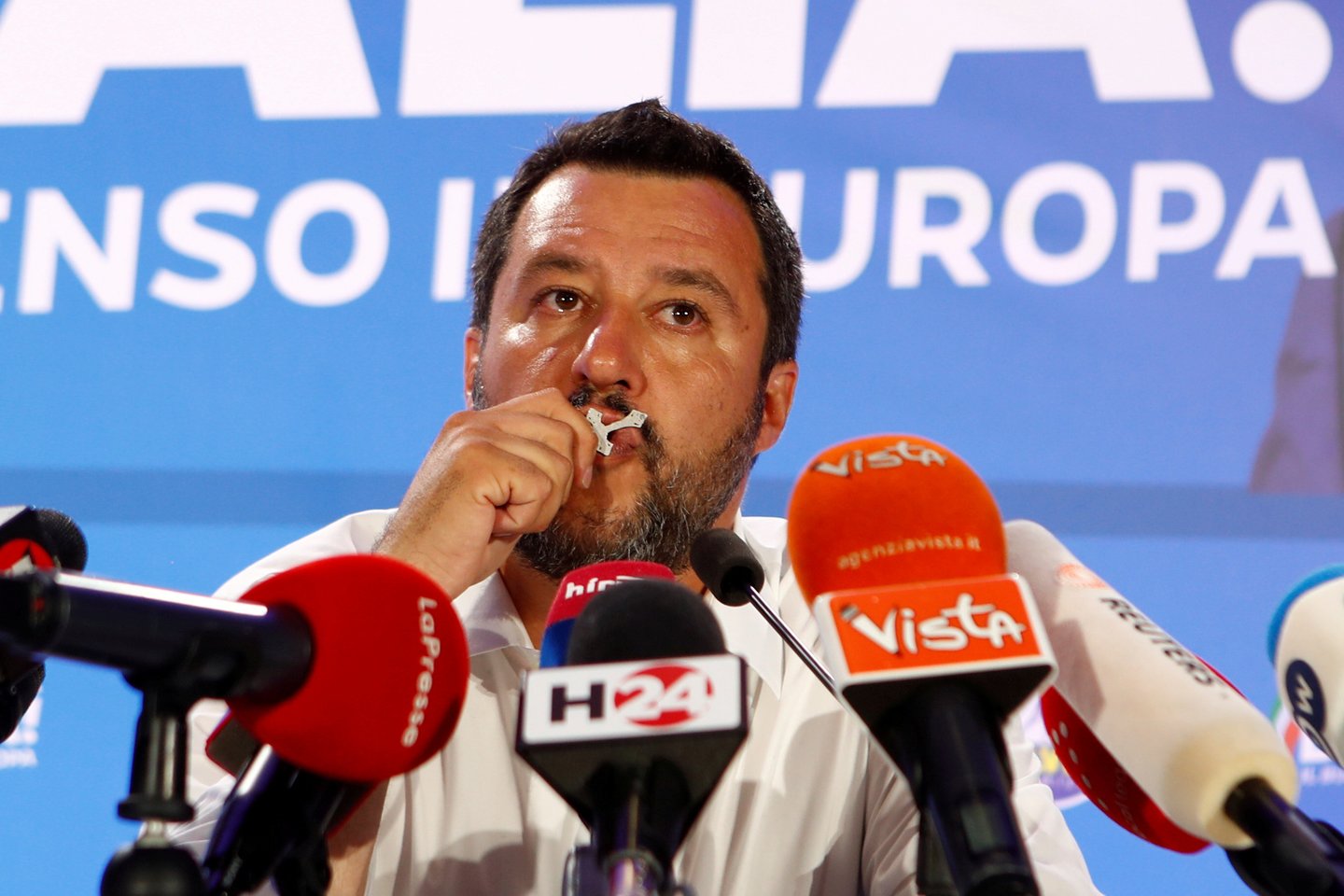 M.Salvini tikėjosi geresnio rezultato.<br>Reuters/Scanpix nuotr.