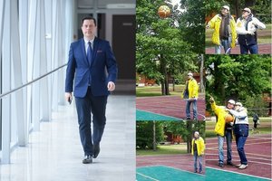 Tokio Vytauto Juozapaičio dar nematėte: nusimetė kaklaraištį ir čiupo krepšinio kamuolį