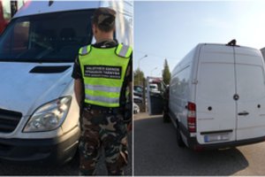 Pasieniečiai sulaikė į Lietuvą įvažiavusį įtartiną mikroautobusą