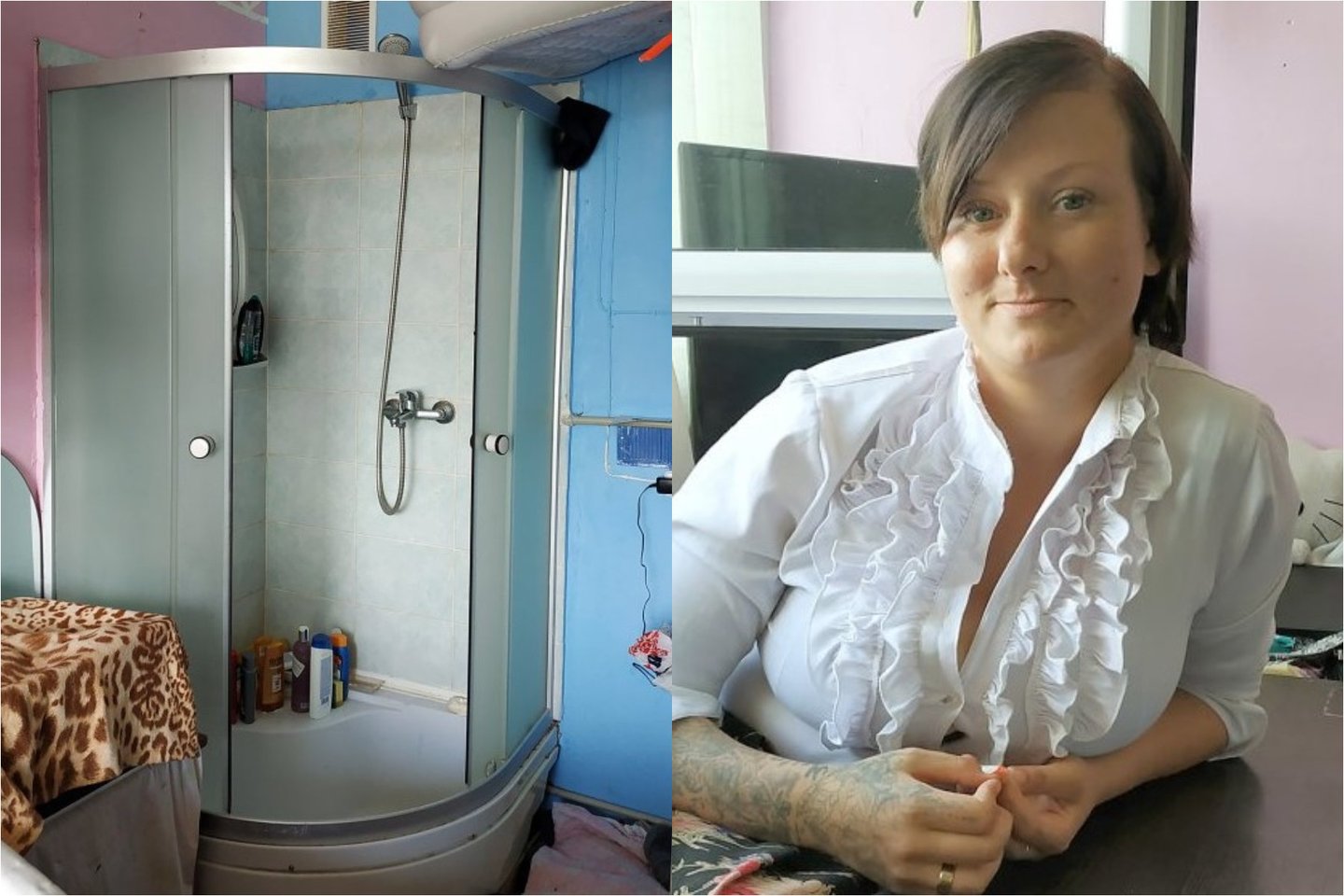  Pasvalio r. 4 vaikų mama glaudžiasi 34 kv. m būste, dušą teko įrengti svetainėje.<br> lrytas.lt koliažas