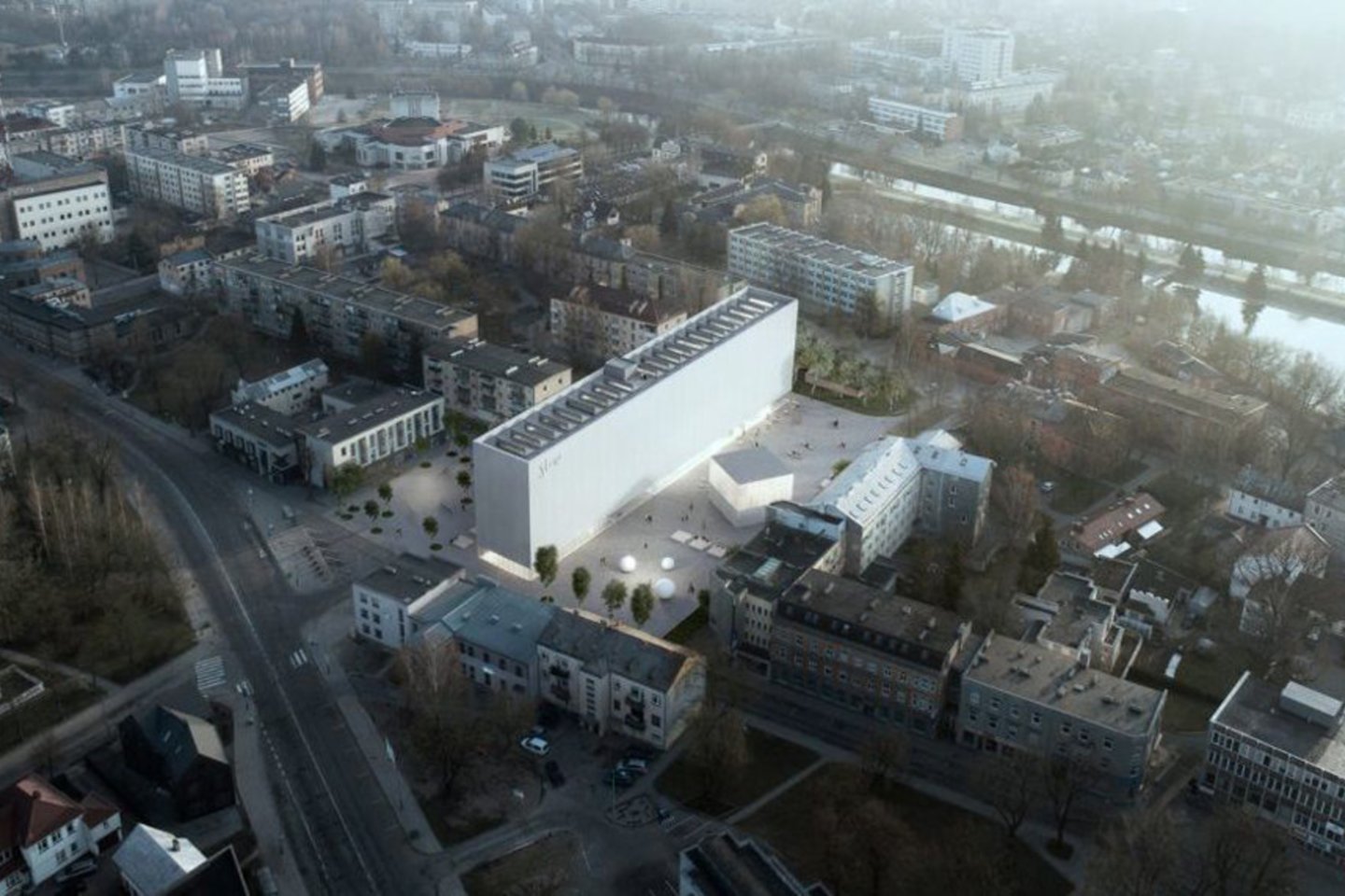  Stasio Eidrigevičiaus menų centro Panevėžyje projektas.<br> Projekto vizualizacija.