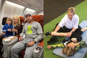 Jevgenijaus Pliuščenkos žmona parodė, kaip sunkiai treniruojasi jos sūnus: „Tik negailėkite“