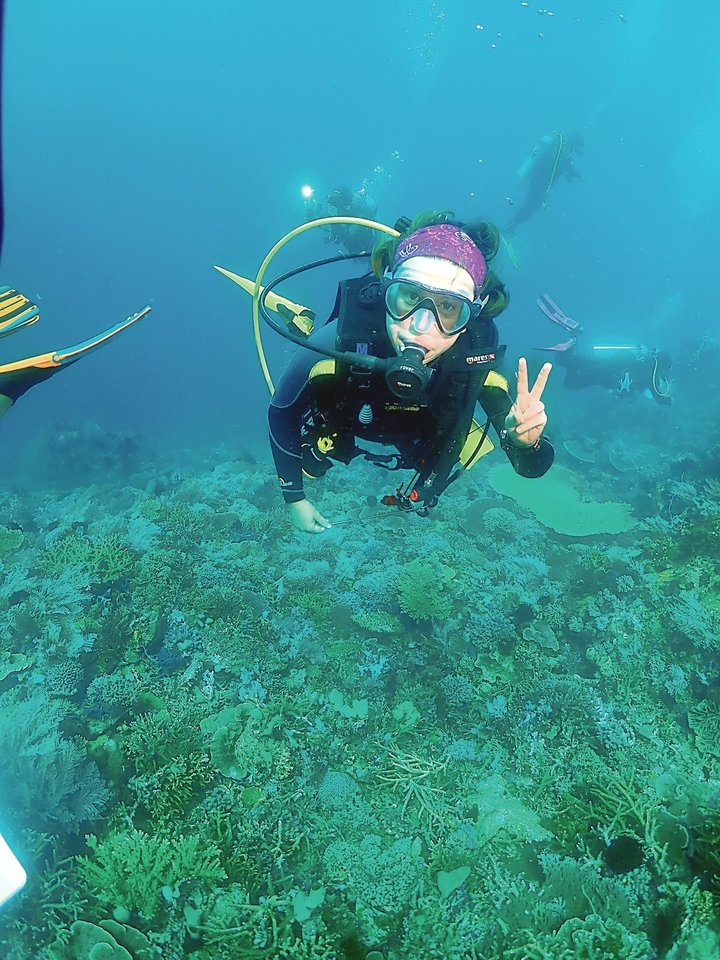 Didžiausia A.Latinytės aistra tapo nardymas su akvalangu. <br>Nuotr. iš asmeninio albumo