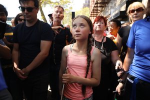 Greta Thunberg dalyvauja protestuose Niujorke, bet nežino, kaip grįš namo