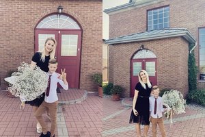 Natalija Bunkė savo sūnų Kristupą išleido į antrą klasę