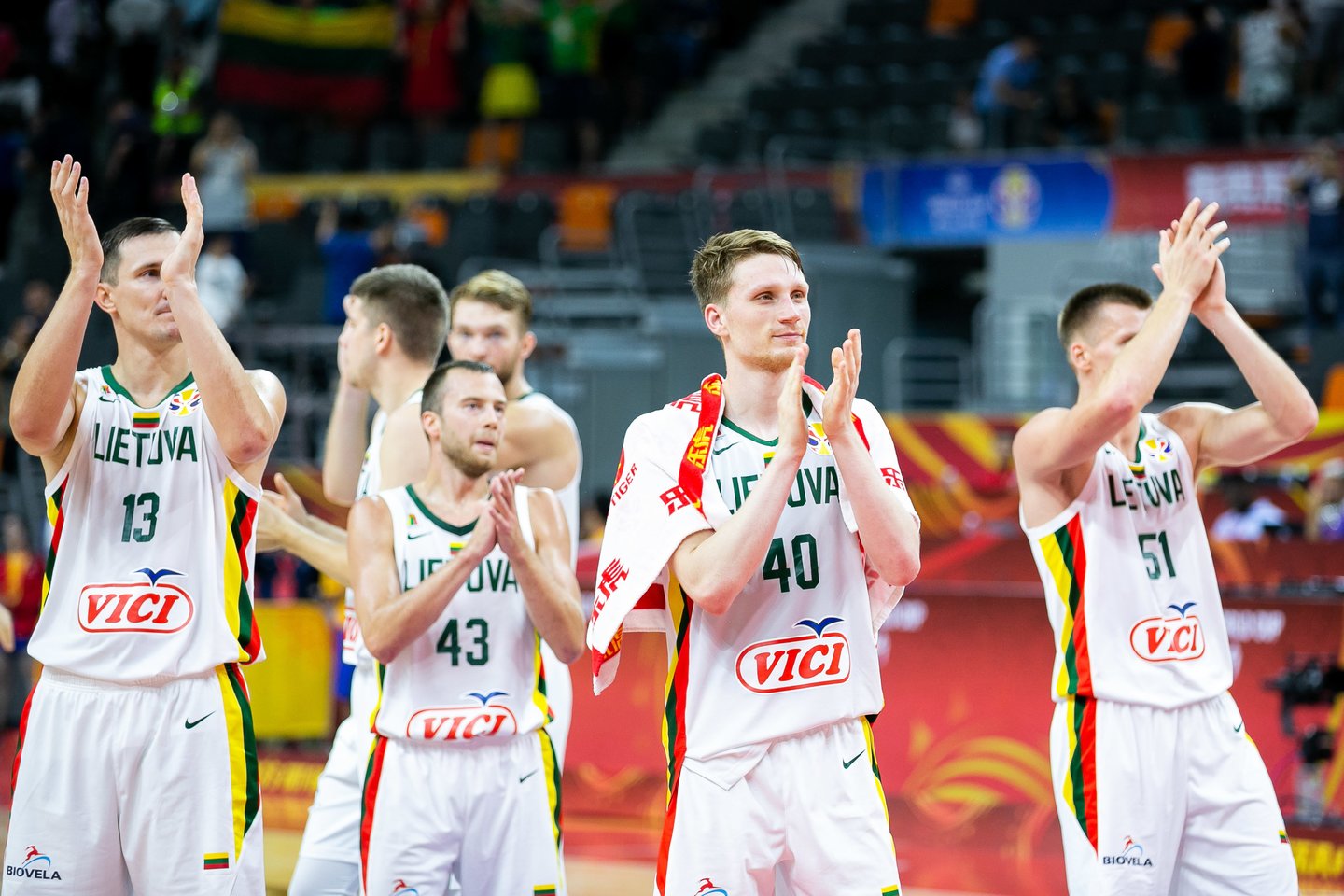 Lietuvos rinktinė nugalėjo Kanadą ir iškovojo antrąją pergalę pasaulio čempionate<br>Ž.Gedvilos/BNS nuotr.