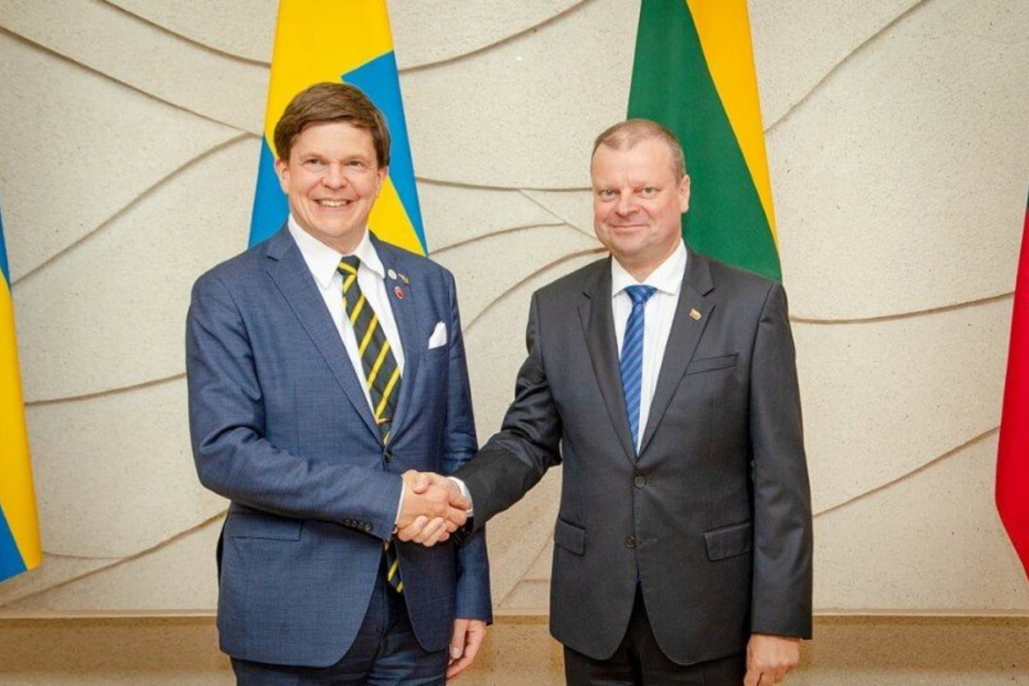  Ministras Pirmininkas Saulius Skvernelis susitiko su Lietuvoje viešinčiu Švedijos Karalystės Parlamento Pirmininku Andreasu Norlenu.<br> LR Vyriausybės kanceliarijos nuotr.