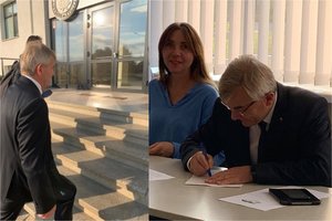 Atvykęs į Kauną V. Pranckietis oficialiai įteikė prašymą pasitraukti iš LVŽS