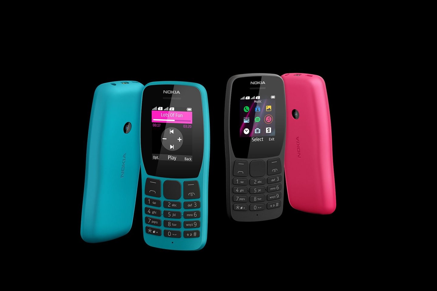 „Nokia 110“ – žemiausios kainos telefonas, turintis visas svarbiausias pramogų funkcijas.<br>„Nokia“ iliustr.