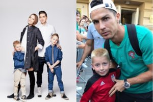 Išsipildė Deivido ir Vaidos Česnauskių sūnaus svajonė: įsiamžino su Lietuvoje viešinčiu C. Ronaldo