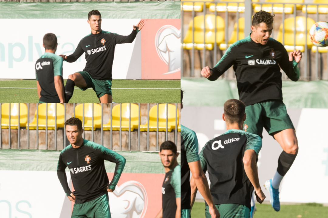  C.Ronaldo su komandos draugais pirmadienį surengė treniruotę Vilniuje.<br> D.Umbraso nuotr.