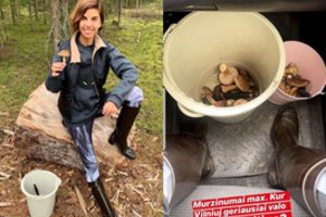 Simona Albavičiūtė-Bandita parodė savo pirmąjį rudens laimikį miške