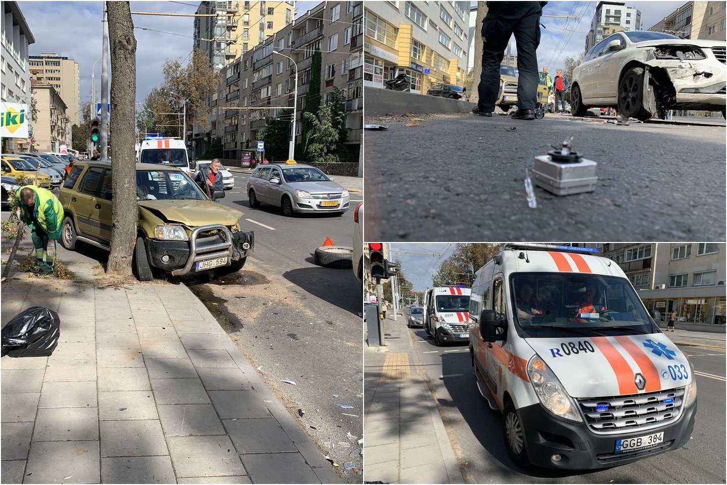 Dviejų automobilių avarija Vilniuje: nukentėjo kūdikis, nėščia moteris ir vyras.