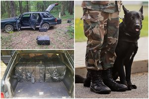 Pasieniečių šuniui Praidui pavyko susekti du jaunus kontrabandininkus