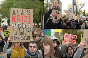 Protestas Vilniuje: į klimato kaitą dėmesį atkreipti bandė apie du šimtai žmonių